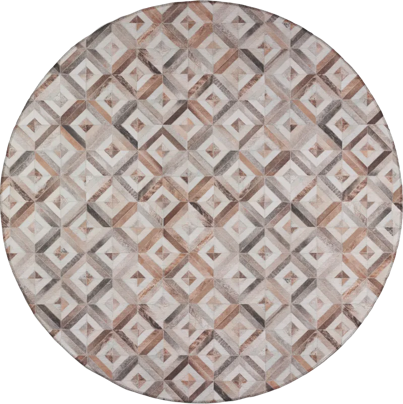 Woodbend Beige 8' Round Rug