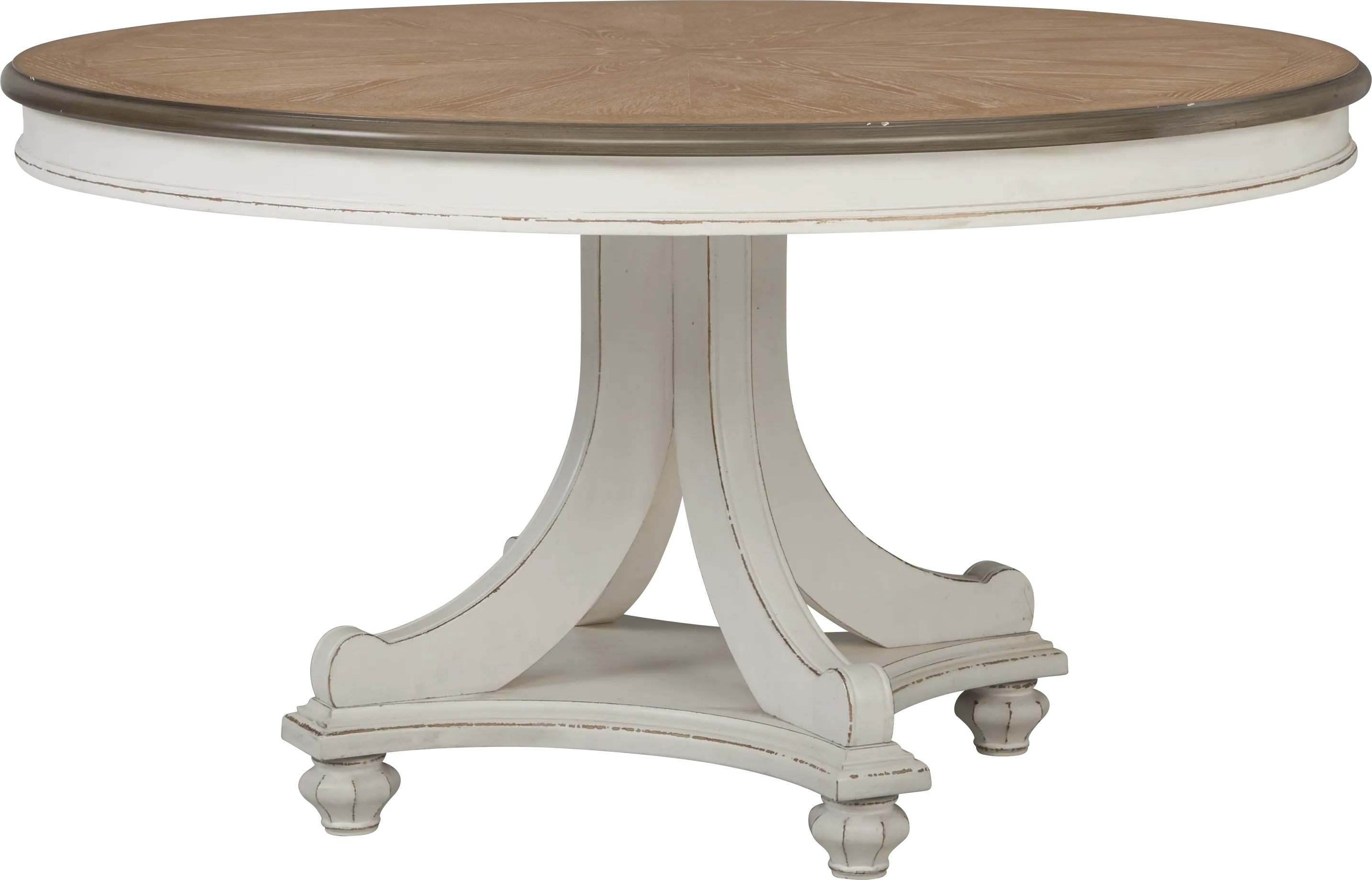 French Market White 5 Pc Round Dining Room with Oval Chairs - Thumbnail - Image 2