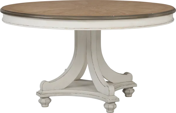 French Market White Round Dining Table
