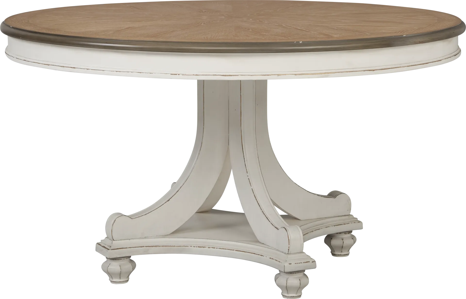 French Market White 5 Pc Round Dining Room with Oval Chairs - Image 2