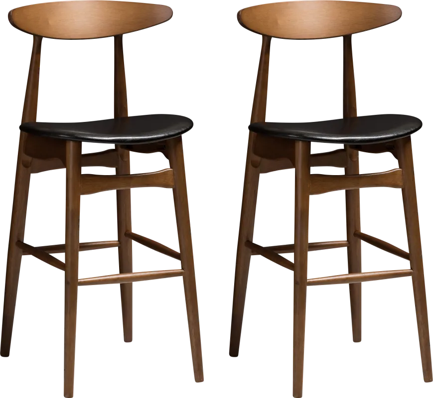 Allumbaugh Black Barstool (Set of 2)
