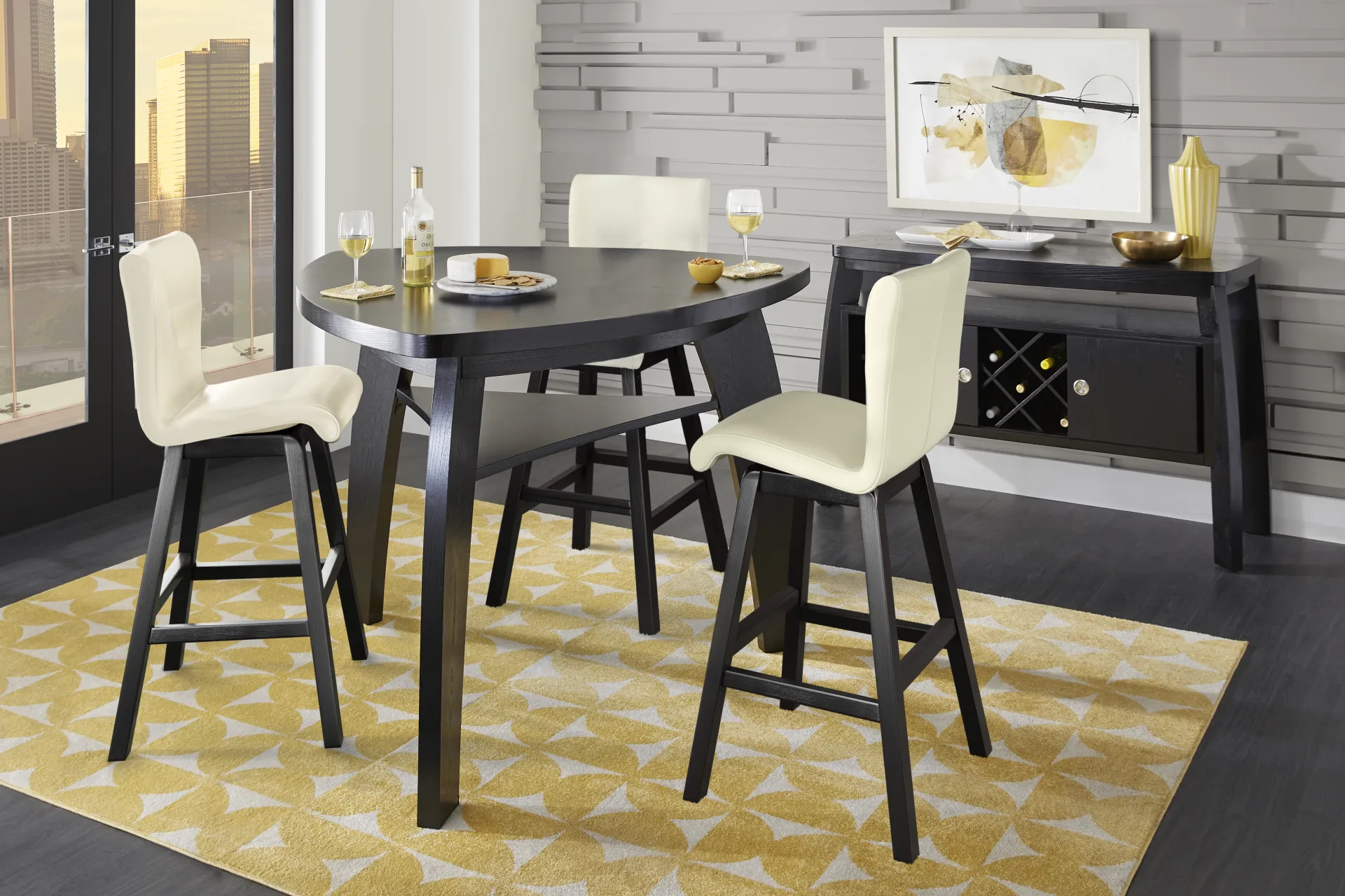 Cider Creek Chocolate 4 Pc Bar Height Dining Room With Vanilla Stools - Image 1