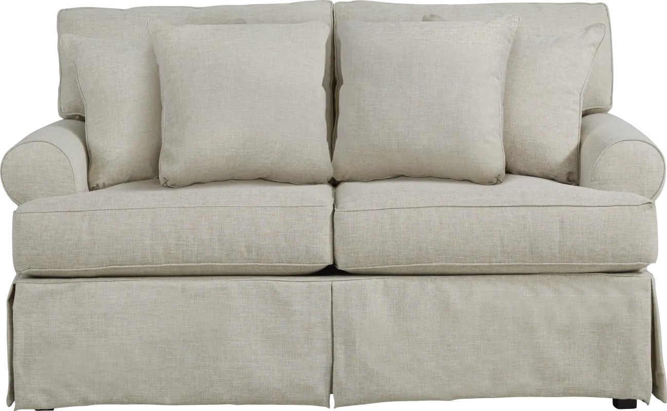 Beachside Walk Linen Slipcover Loveseat