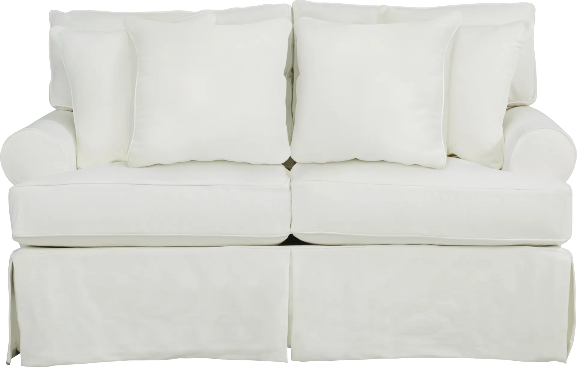Beachside Walk White Slipcover Loveseat