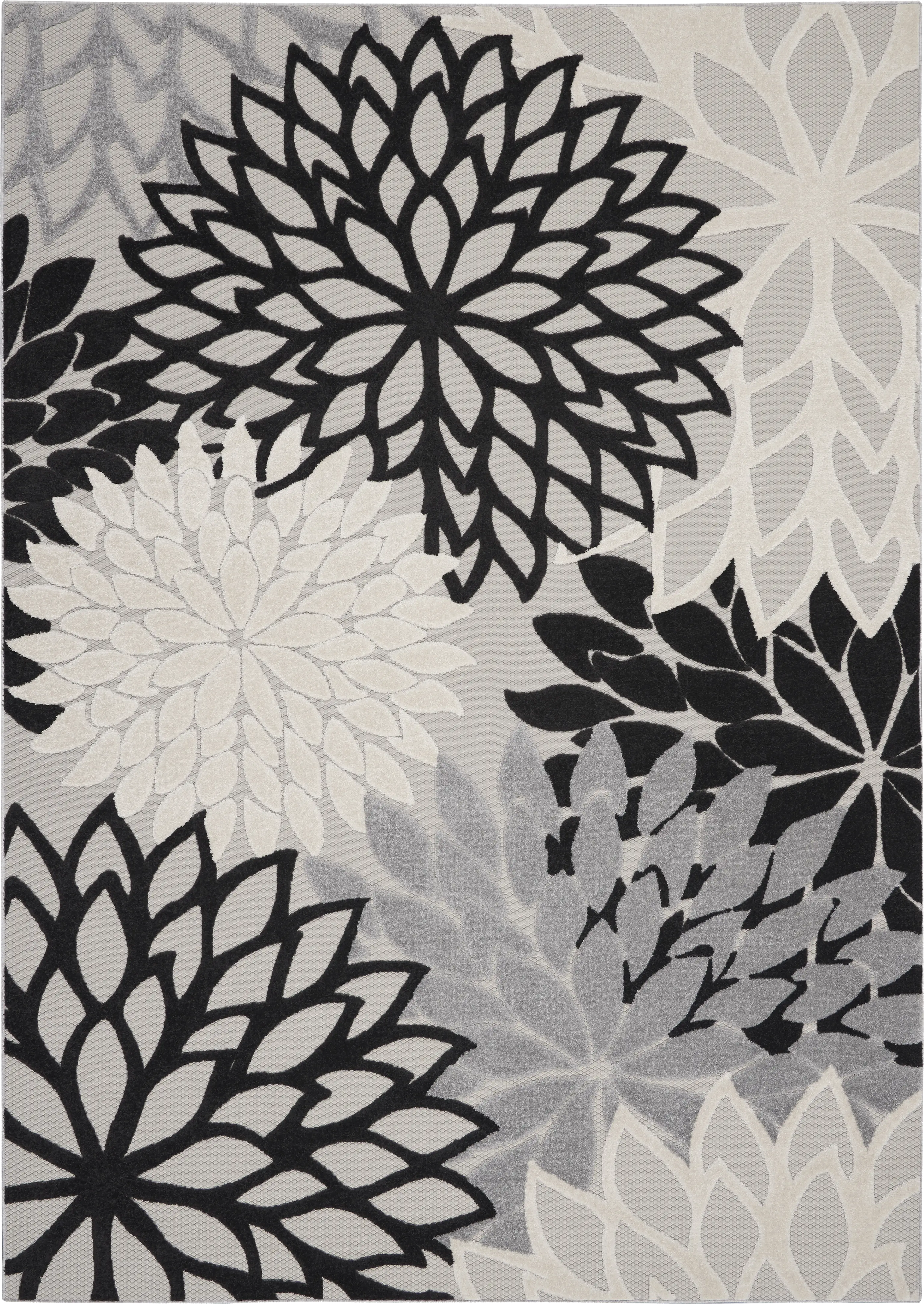 Winthrone Black/White 7'10 x 10'6 Indoor/Outdoor Rug - Thumbnail - Image 1