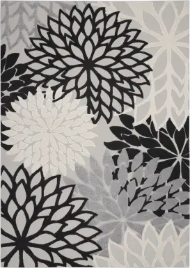 Winthrone Black/White 7'10 x 10'6 Indoor/Outdoor Rug
