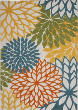 Winthrone Turquoise/Multi 7'10 x 10'6 Indoor/Outdoor Rug