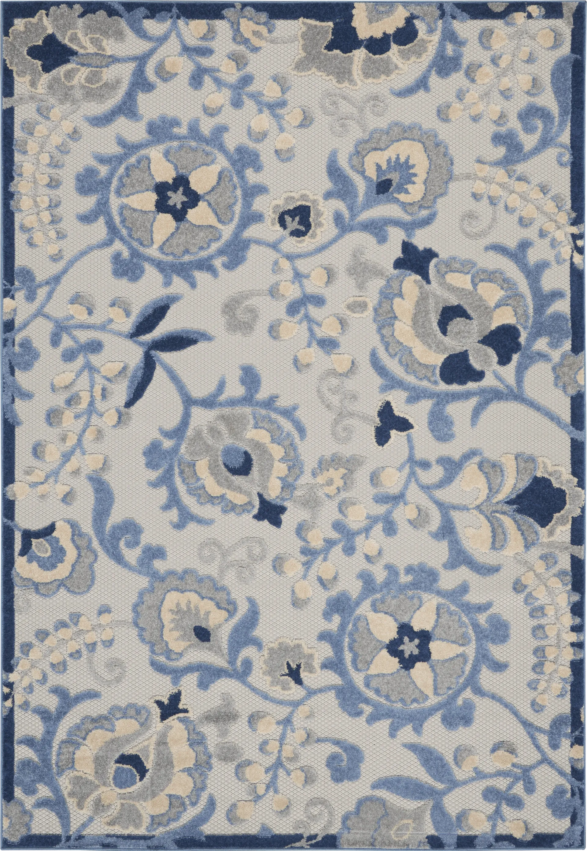 Jordonia Blue/Gray 5'3 x 7'5 Indoor/Outdoor Rug - Image 1