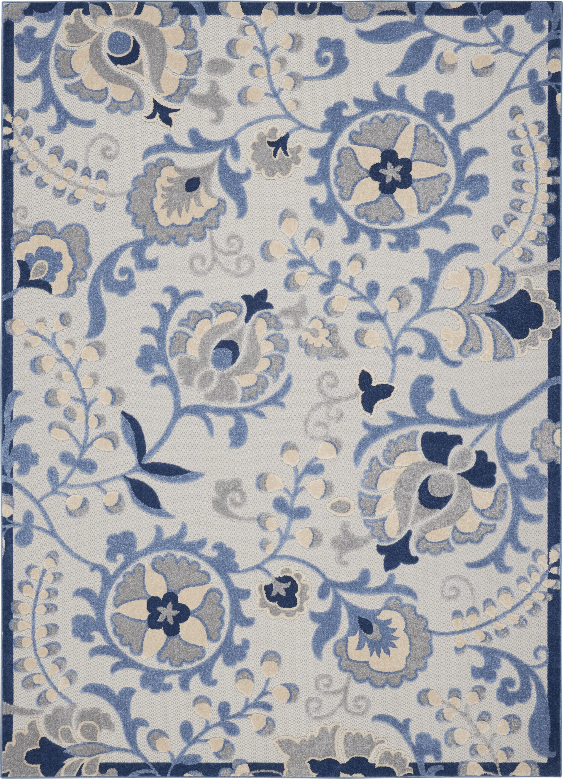 Jordonia Blue/Gray 7'10 x 10'6 Indoor/Outdoor Rug - Image 1