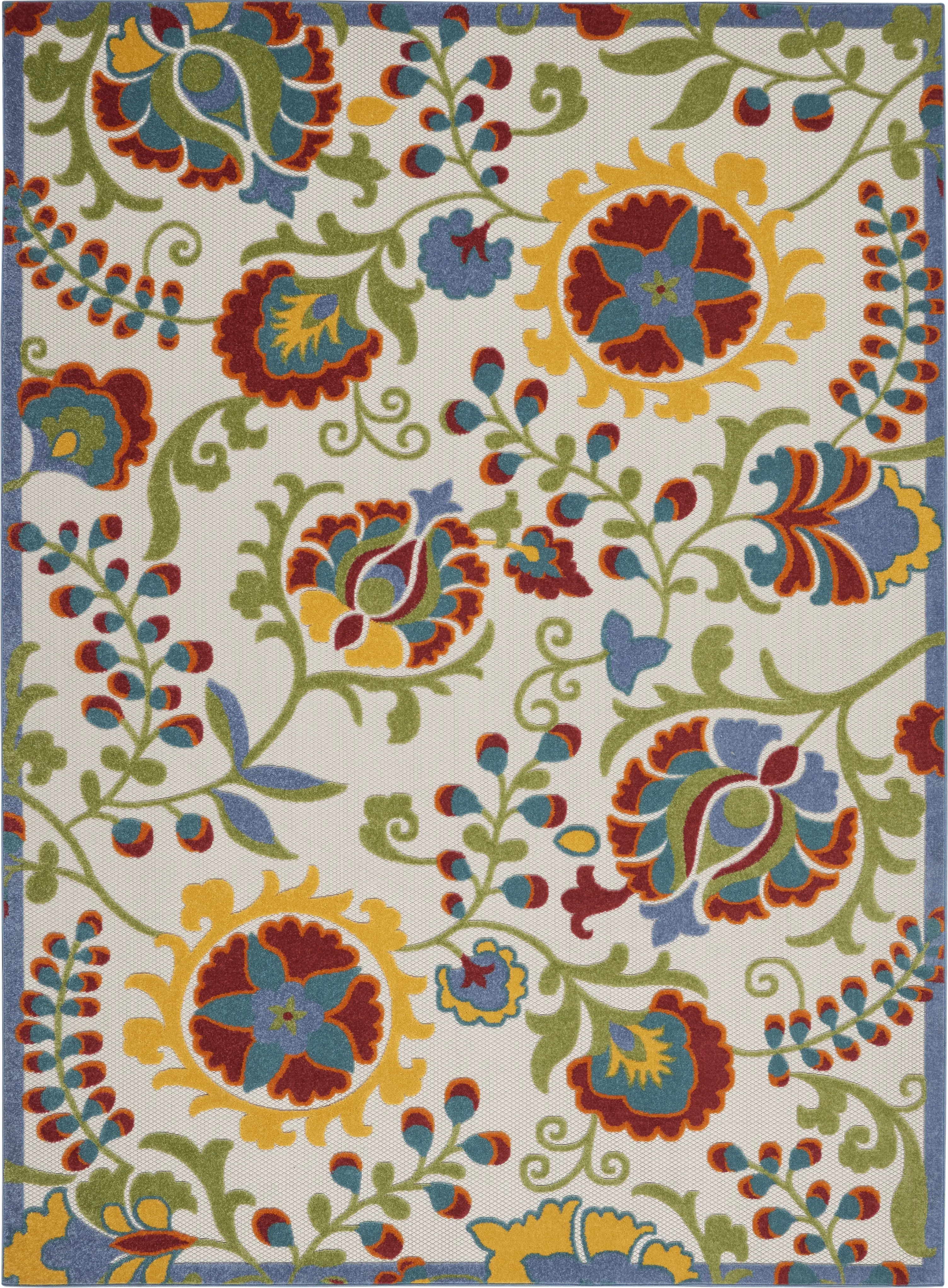 Jordonia Ivory/Multi 7'10 x 10'6 Indoor/Outdoor Rug - Thumbnail - Image 1