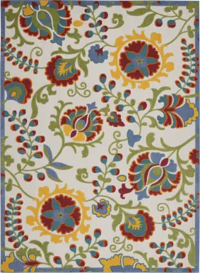 Jordonia Ivory/Multi 7'10 x 10'6 Indoor/Outdoor Rug