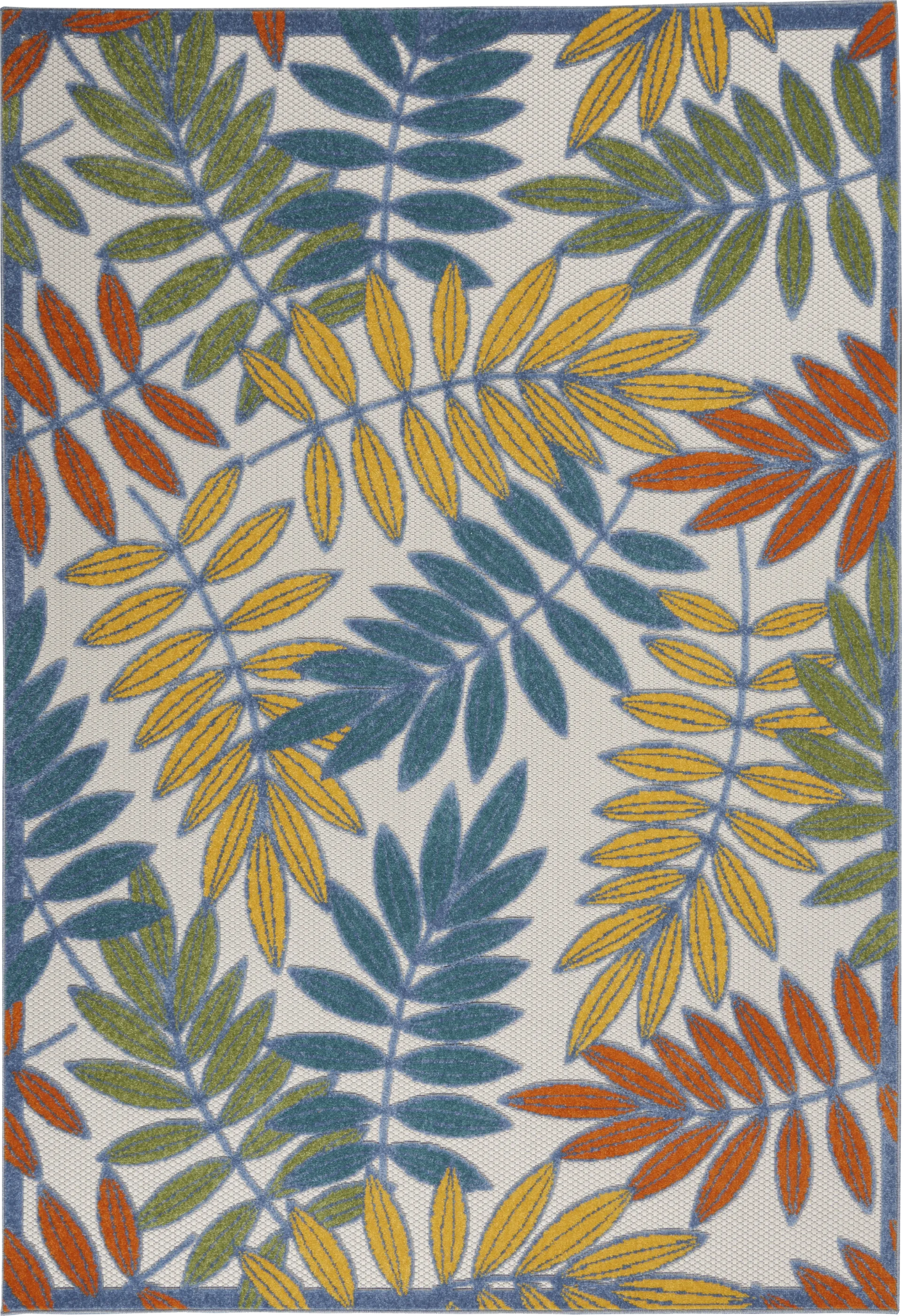 Krisiel Ivory/Multi 5'3 x 7'5 Indoor/Outdoor Rug - Image 1