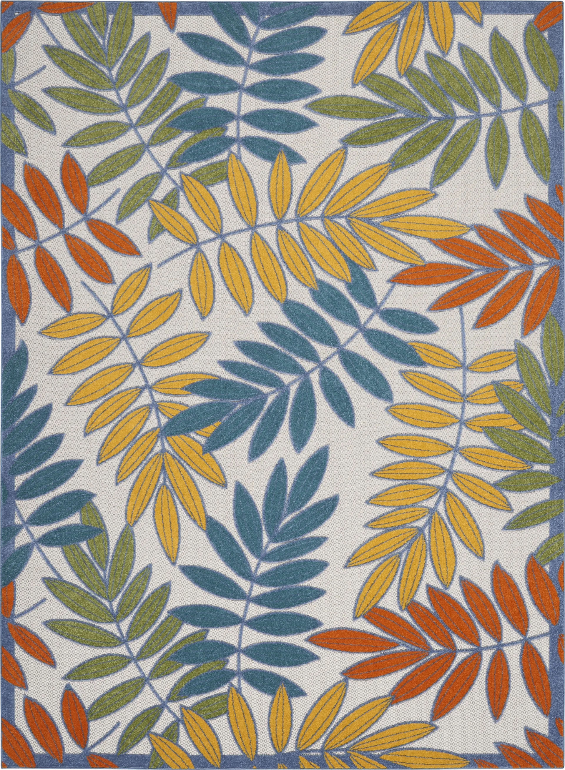 Krisiel Ivory/Multi 7'10 x 10'6 Indoor/Outdoor Rug - Image 1