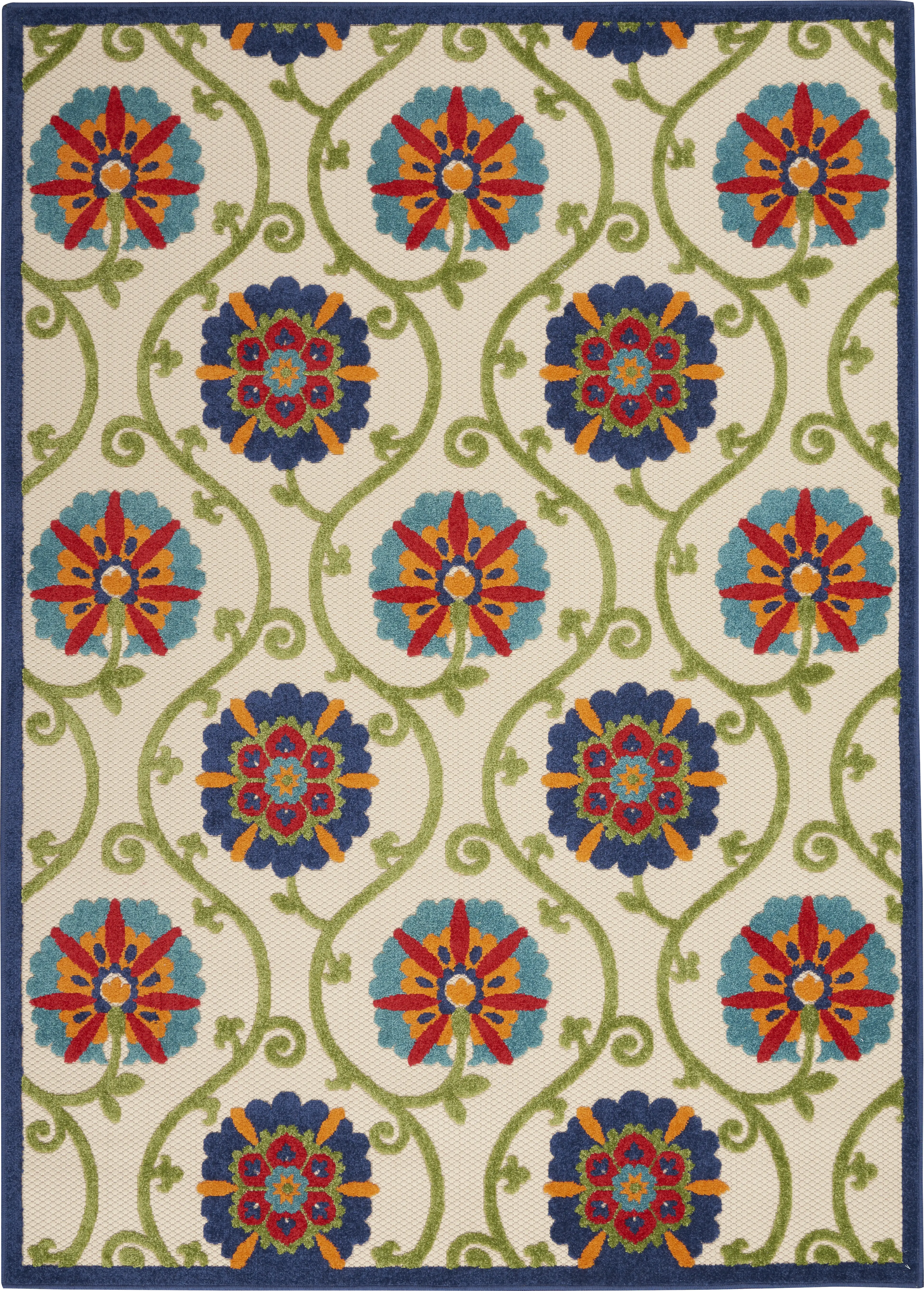 Faylen Blue 5'3 x 7'5 Indoor/Outdoor Rug - Thumbnail - Image 1