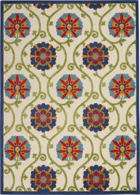 Faylen Blue 5'3 x 7'5 Indoor/Outdoor Rug