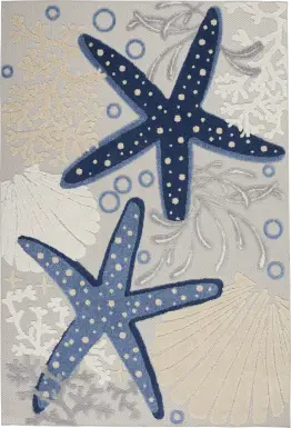 Tempany Blue/Gray 5'3 x 7'5 Indoor/Outdoor Rug