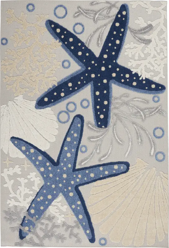 Tempany Blue/Gray 5'3 x 7'5 Indoor/Outdoor Rug