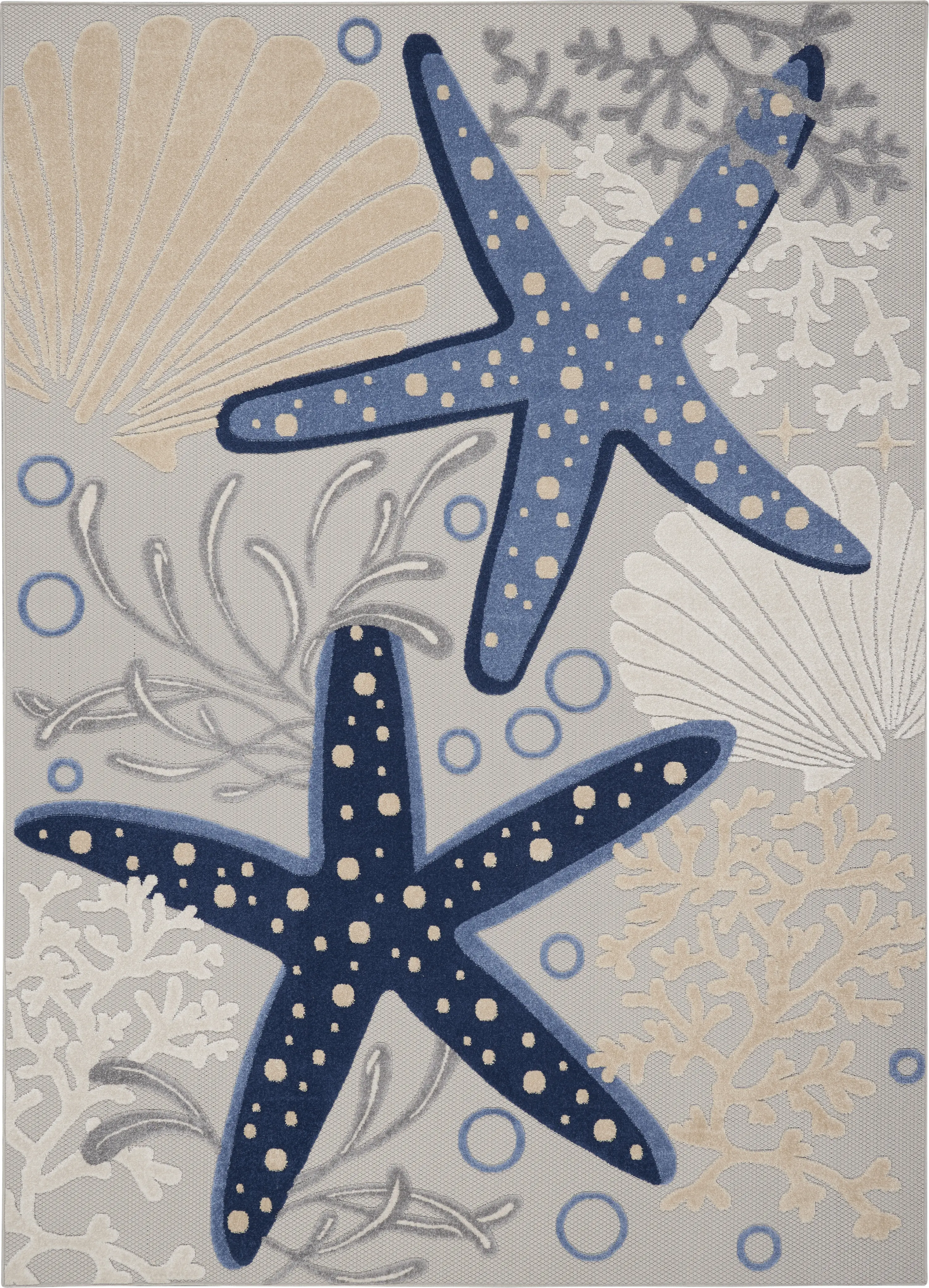 Tempany Blue/Gray 7'10 x 10'6 Indoor/Outdoor Rug - Thumbnail - Image 1