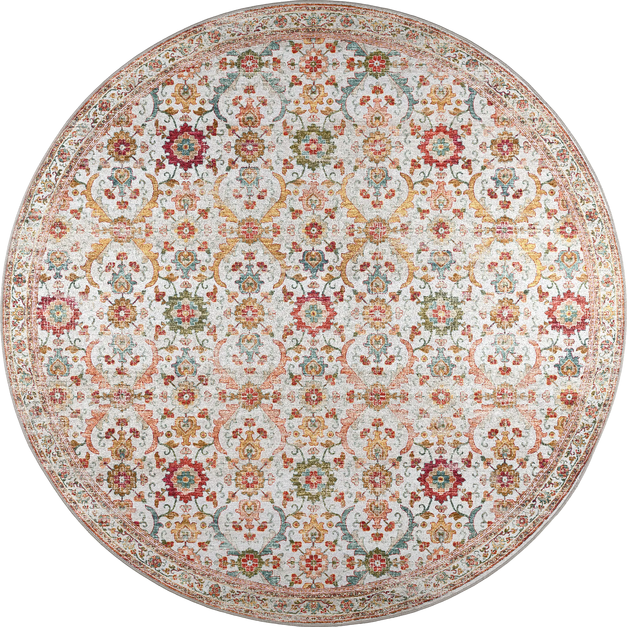 Whirlaw Beige 8' Round Rug - Thumbnail - Image 1