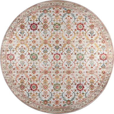 Whirlaw Beige 8' Round Rug