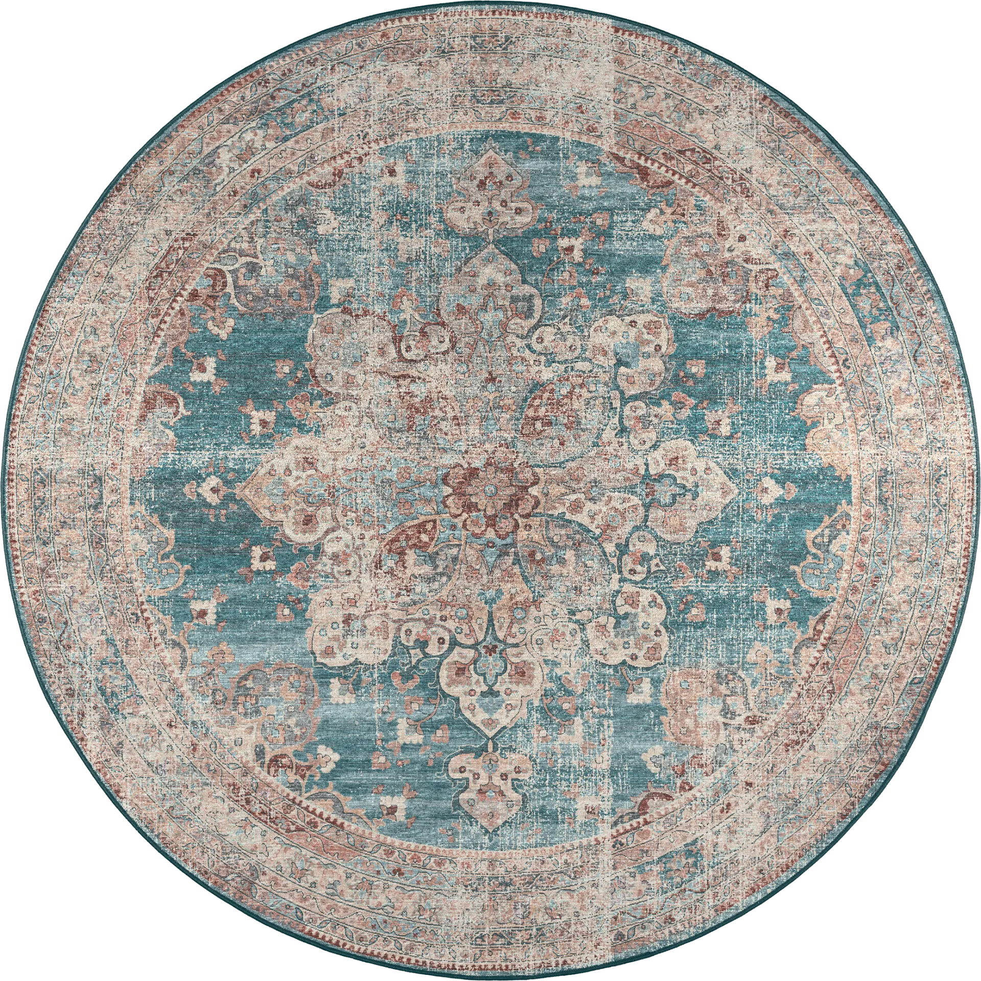 Doverfield Blue 8' Round Rug - Image 1