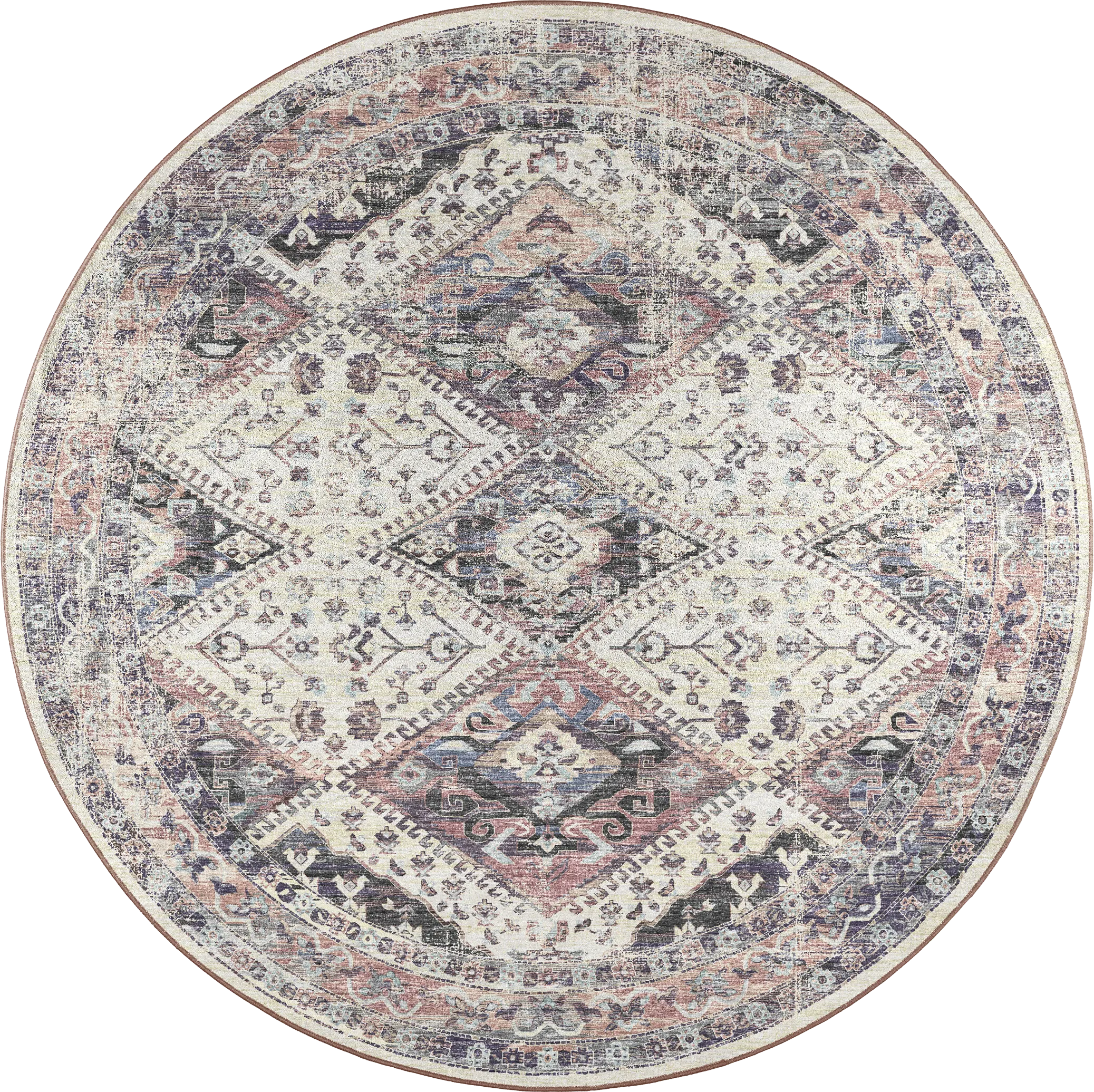 Malloroso Pearl/Multi 8' Round Rug - Thumbnail - Image 1