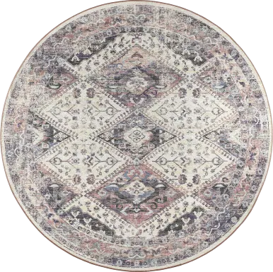 Malloroso Pearl/Multi 8' Round Rug