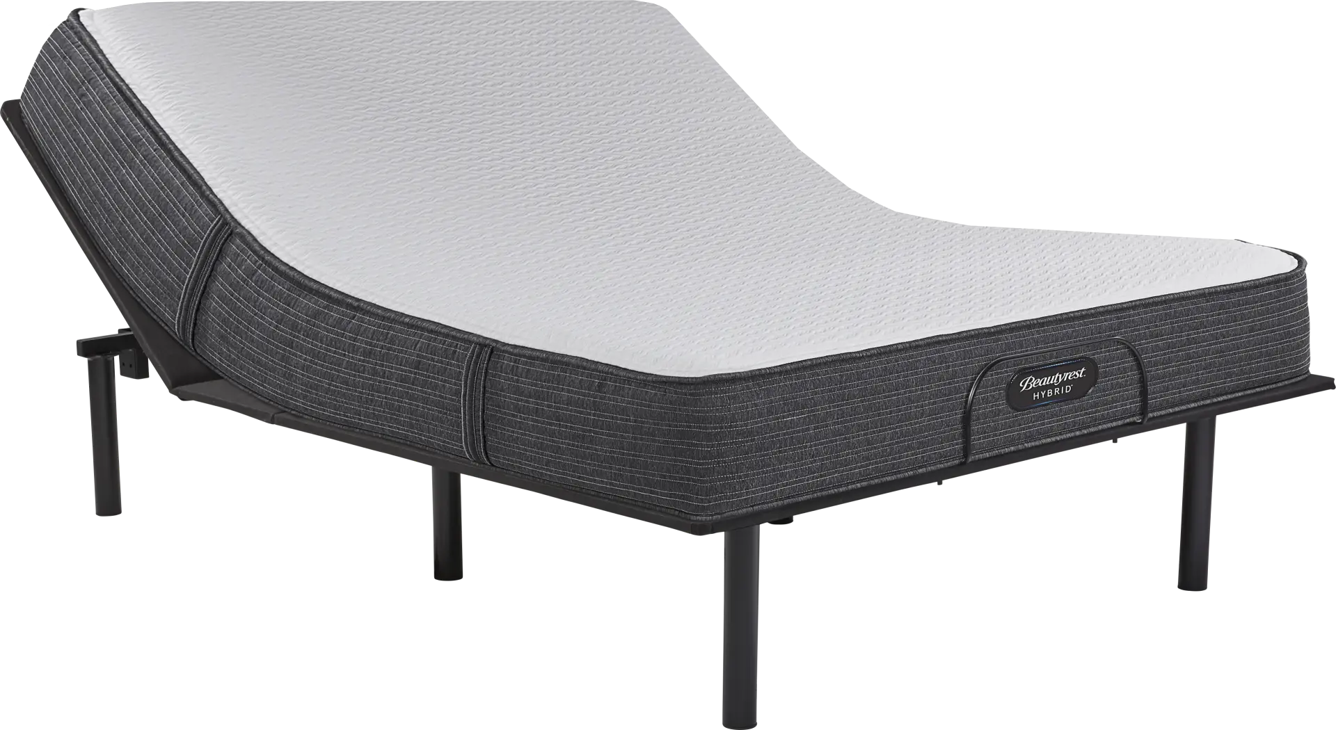 Beautyrest Select Broad Peak Medium Hybrid Queen Mattress Set with Head Up Only Base