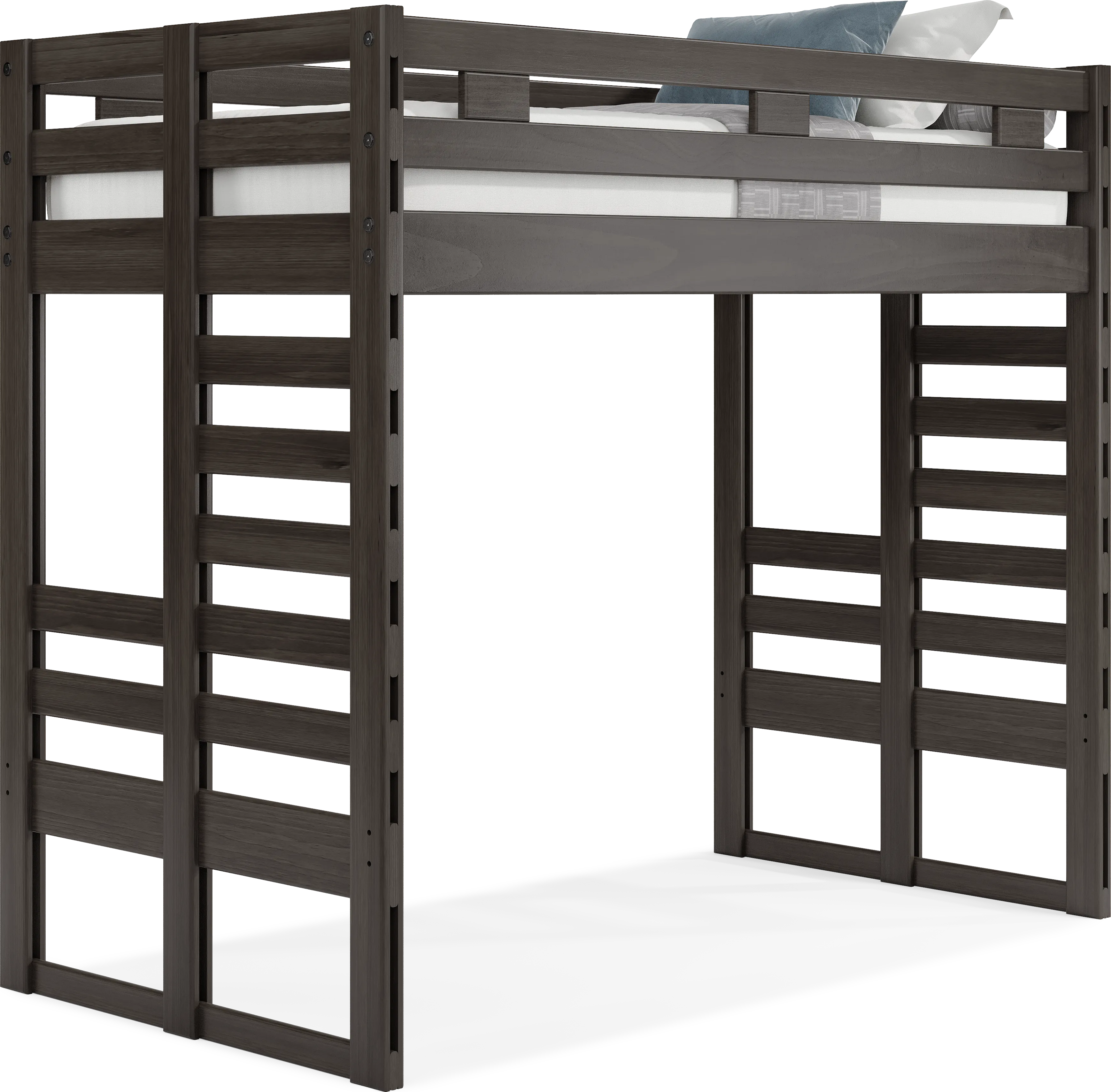 Kids Creekside 2.0 Charcoal Twin Loft Bed - Thumbnail - Image 1
