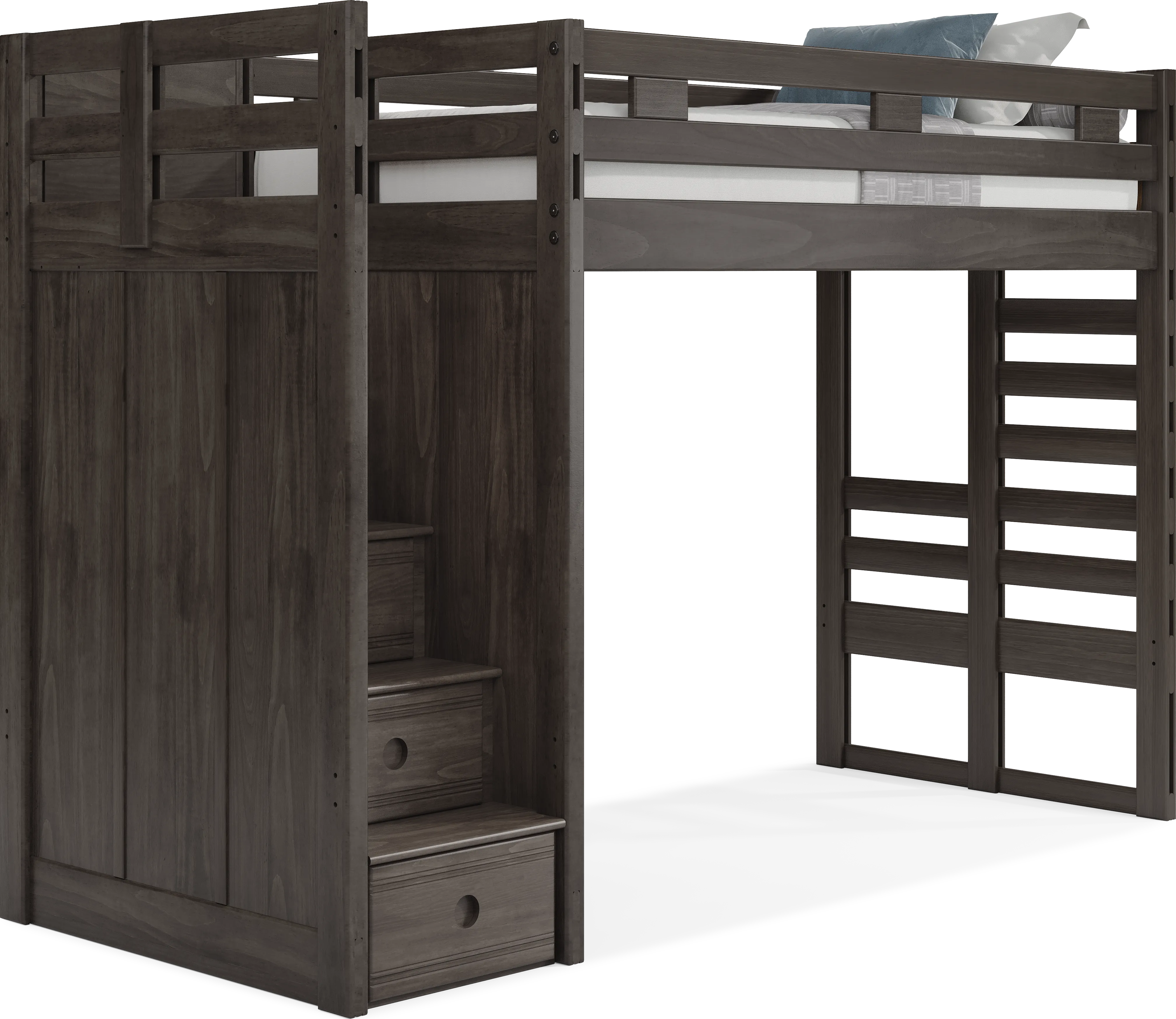 Kids Creekside 2.0 Charcoal Twin Step Loft - Thumbnail - Image 1