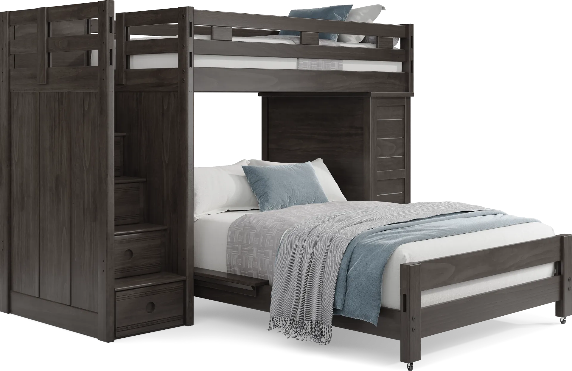 Kids Creekside 2.0 Charcoal Twin/Full Step Loft with Loft Chest - Image 1