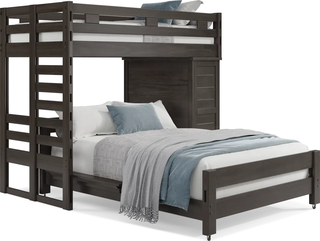 Kids Creekside 2.0 Charcoal Twin/Full Loft with Loft Chest