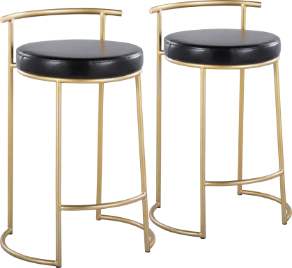 Trepassey I Black Counter Height Stool, Set of 2