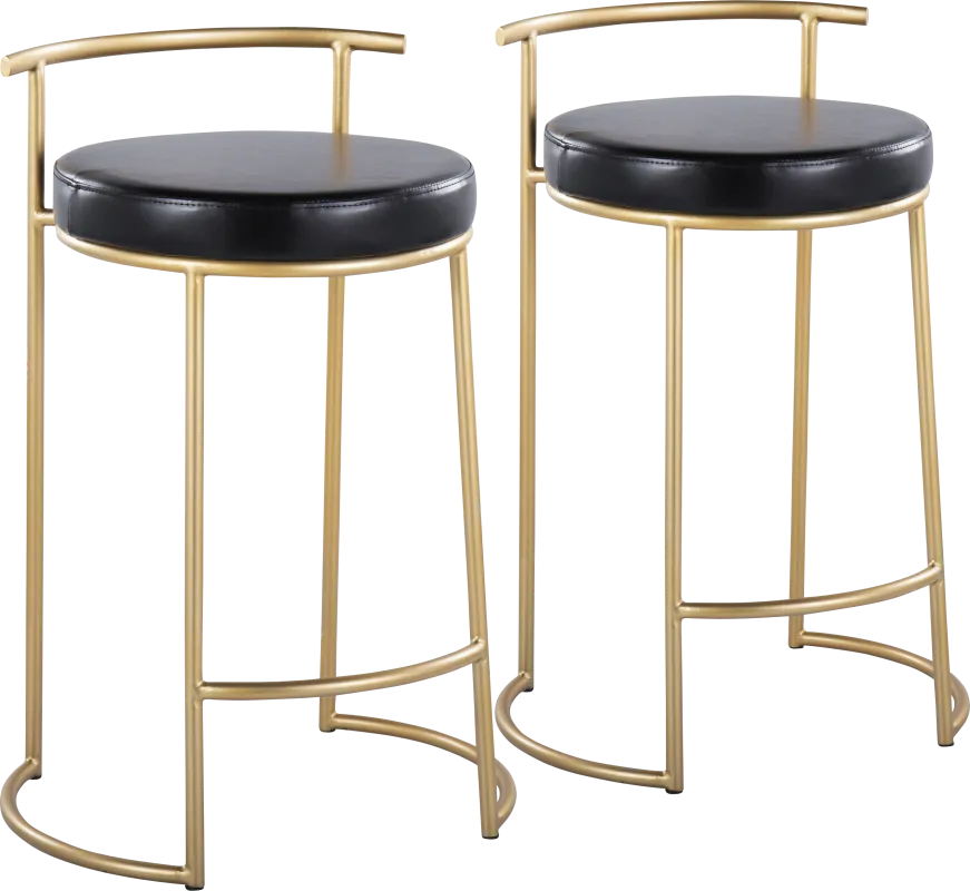 Trepassey I Black Counter Height Stool, Set of 2