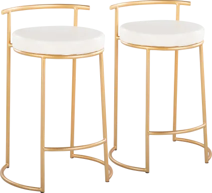Trepassey I White Counter Height Stool, Set of 2