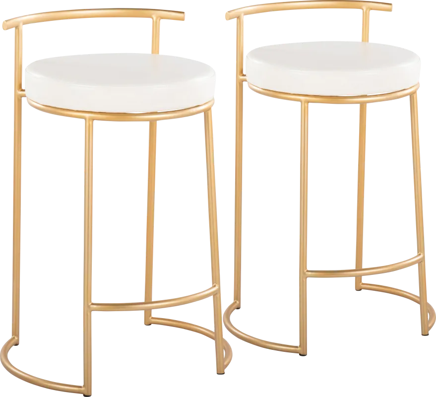 Trepassey I White Counter Height Stool, Set of 2