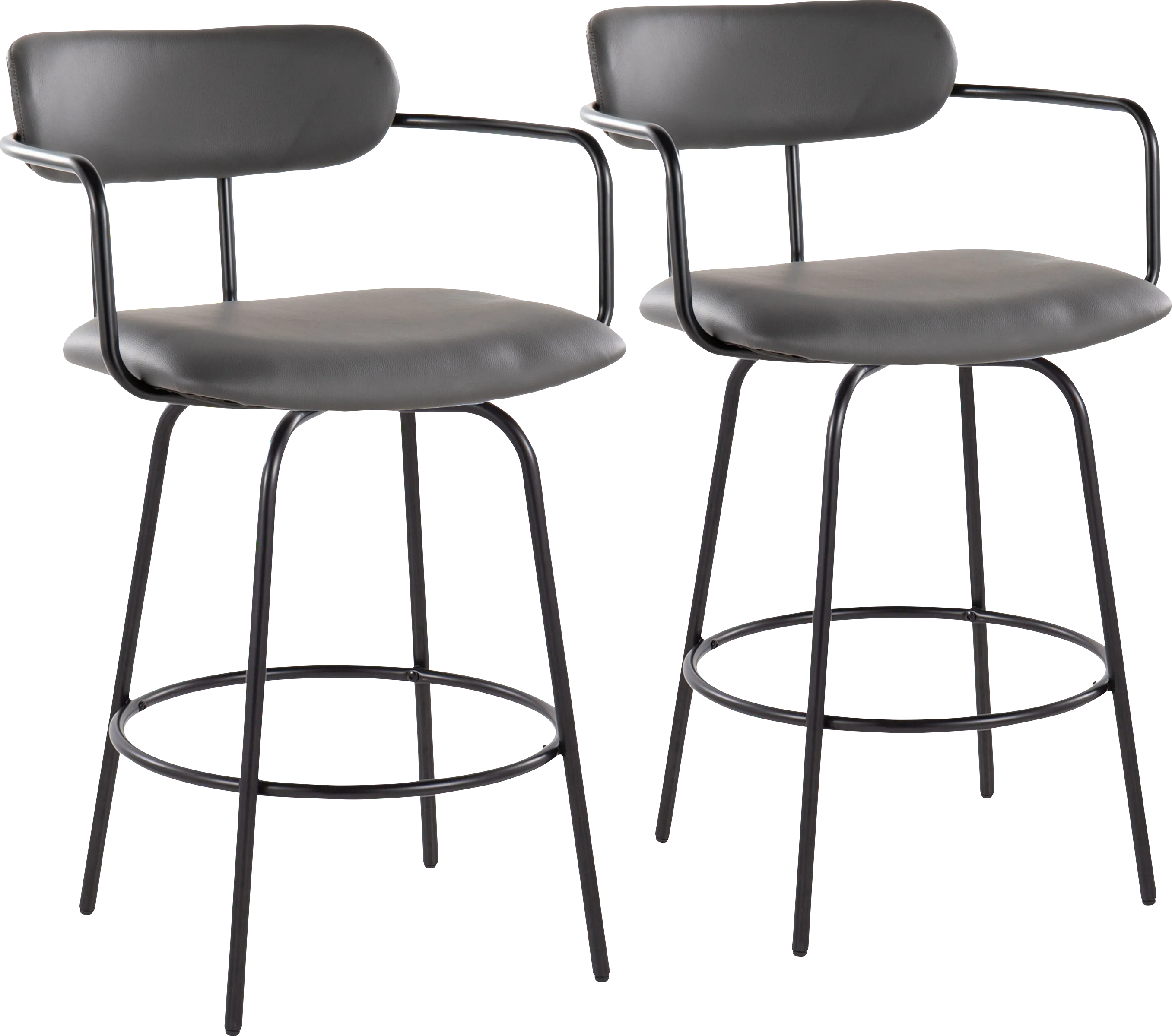 Mirahill II Gray Counter Height Stool, Set of 2 - Thumbnail - Image 1
