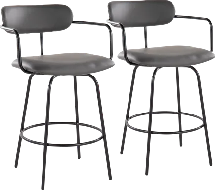Mirahill II Gray Counter Height Stool, Set of 2