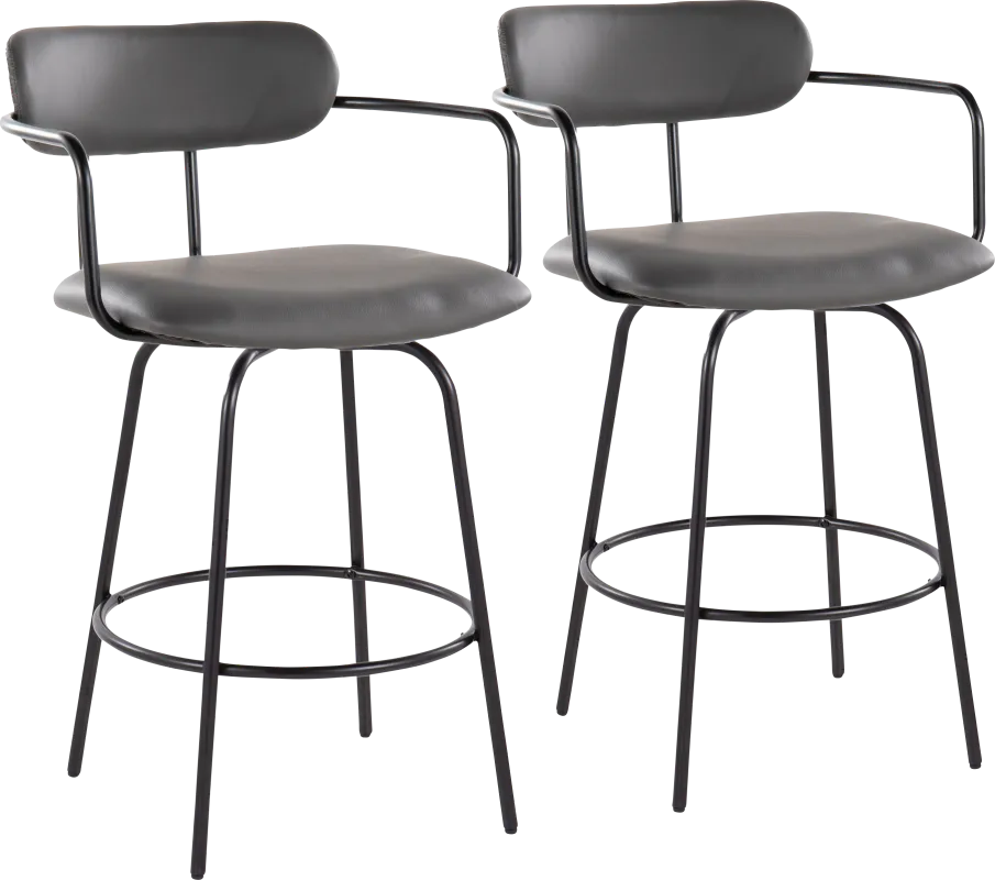 Mirahill II Gray Counter Height Stool, Set of 2