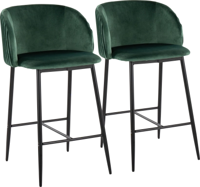 Marsanne II Green Counter Height Stool, Set of 2