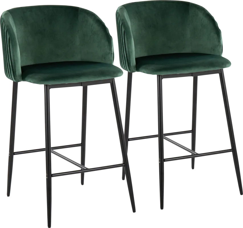 Marsanne II Green Counter Height Stool, Set of 2