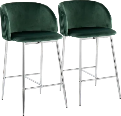 Marsanne III Green Counter Height Stool, Set of 2