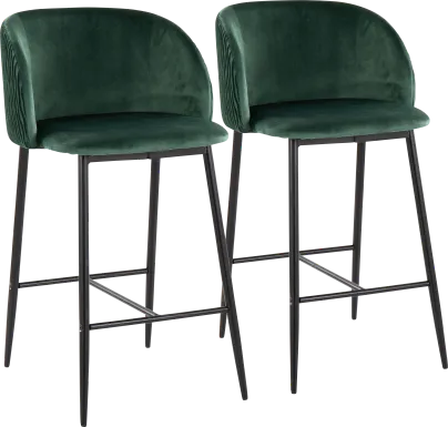 Marsanne V Green Counter Height Stool, Set of 2