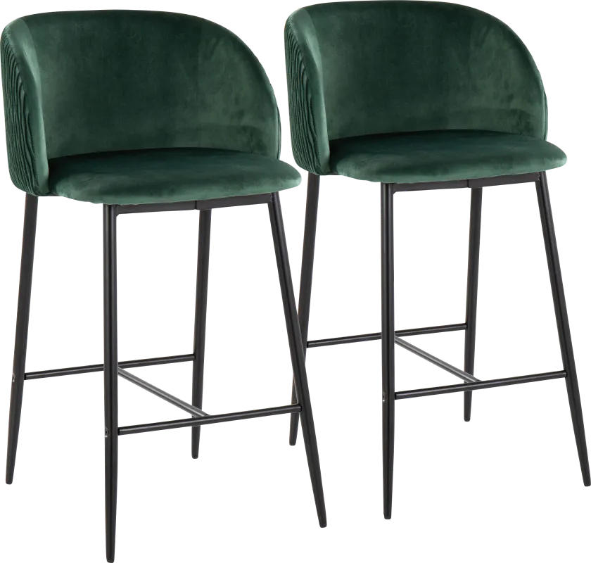 Marsanne V Green Counter Height Stool, Set of 2