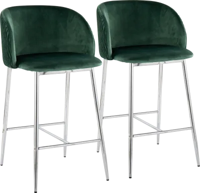 Marsanne VI Green Counter Height Stool, Set of 2