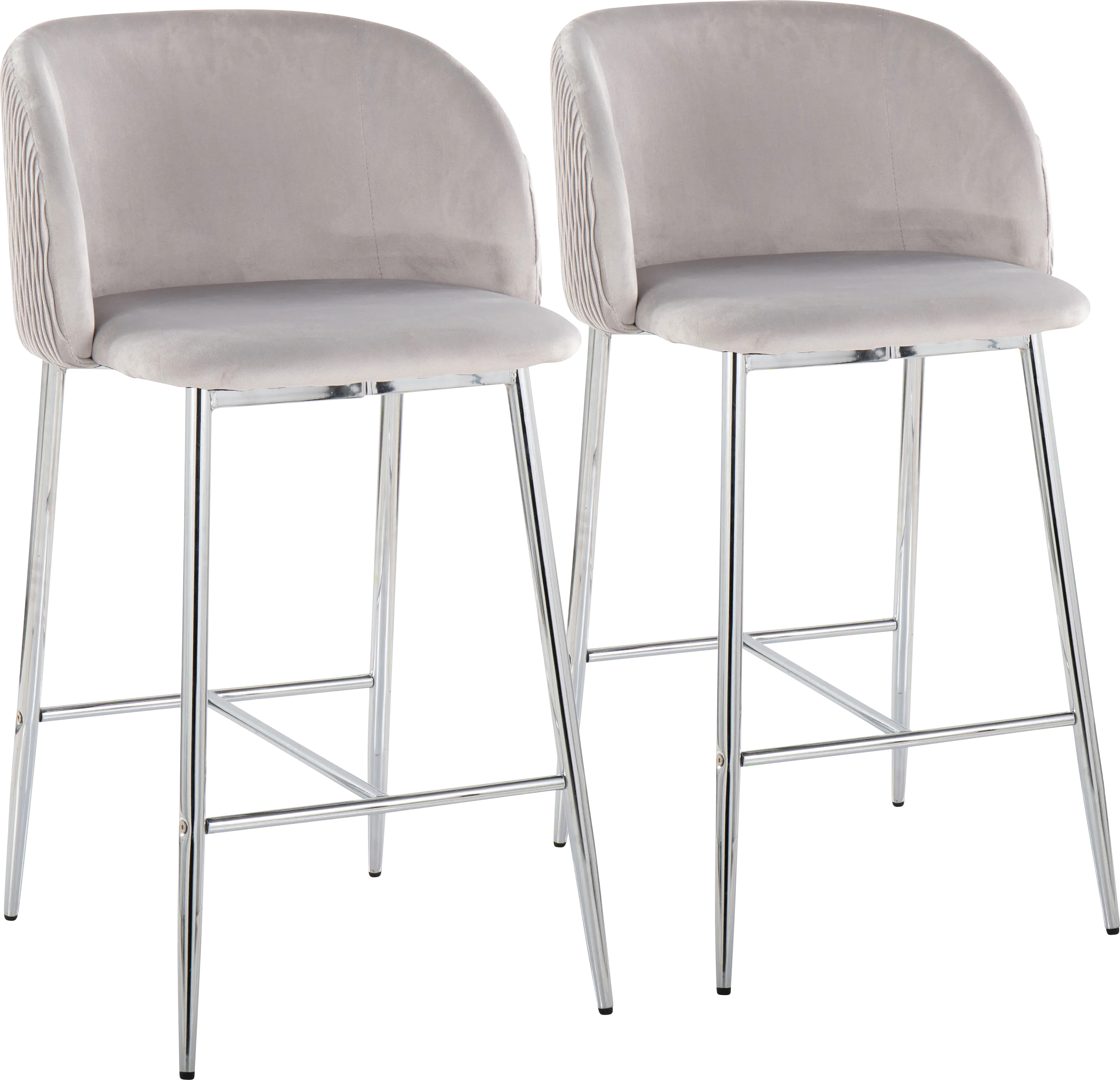 Marsanne VI Silver Counter Height Stool, Set of 2 - Thumbnail - Image 1