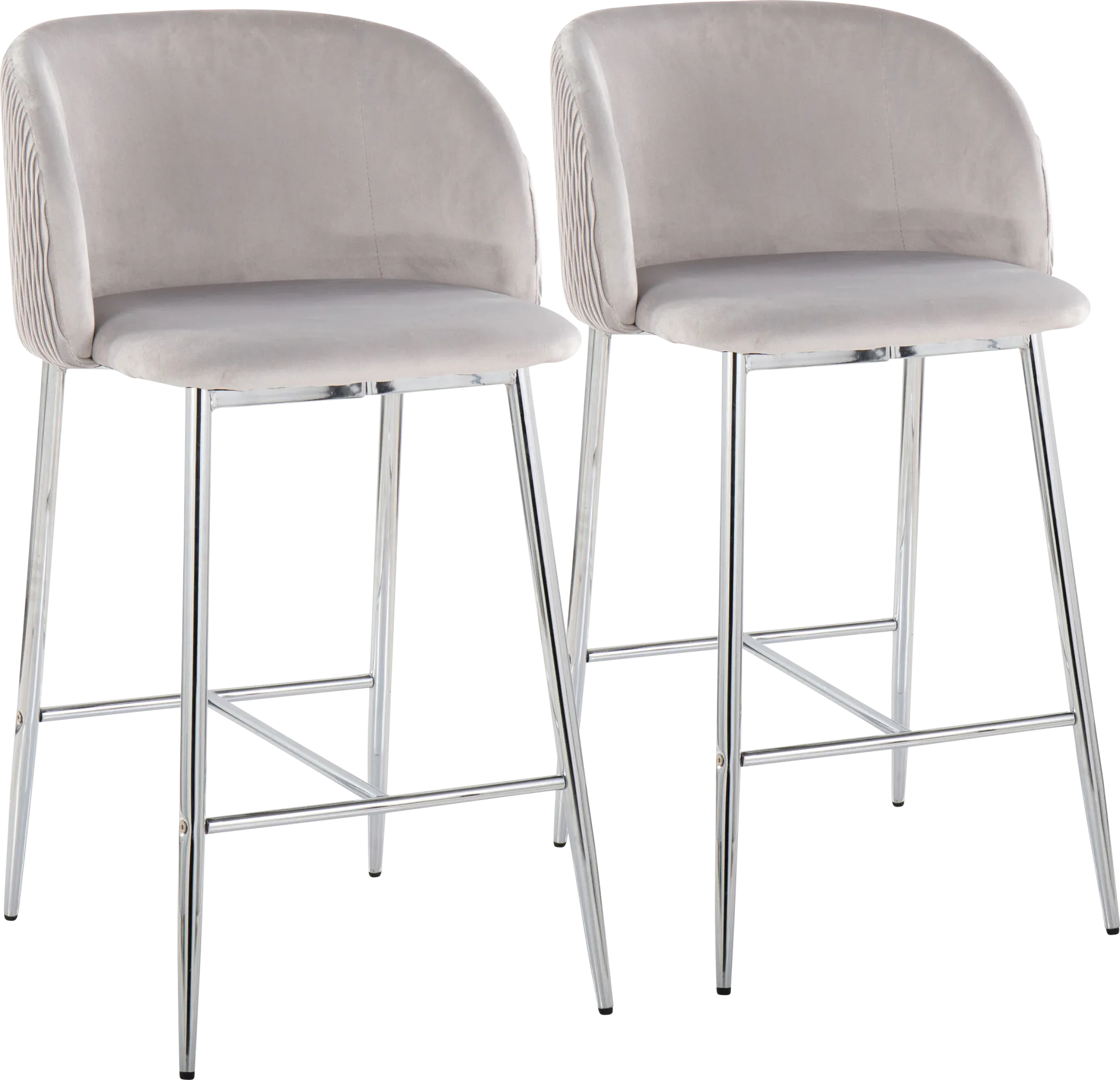 Marsanne VI Silver Counter Height Stool, Set of 2 - Image 1