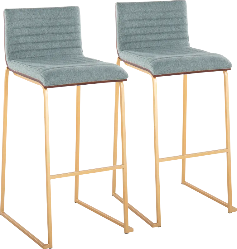 Tatesbrook I Green Barstool, Set of 2