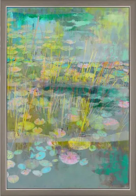 Lilies Look II Blue Framed Artwork