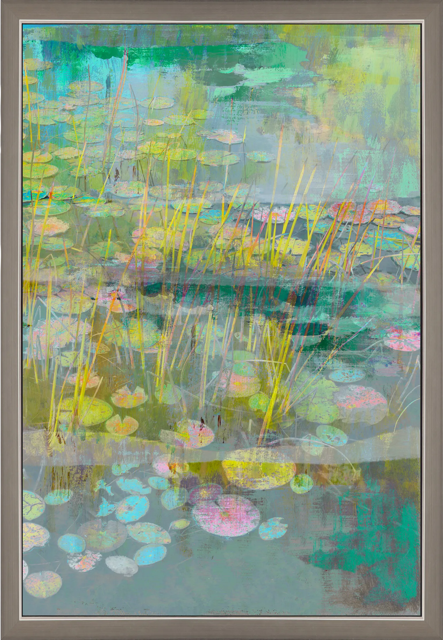 Lilies Look II Blue Framed Artwork - Image 1